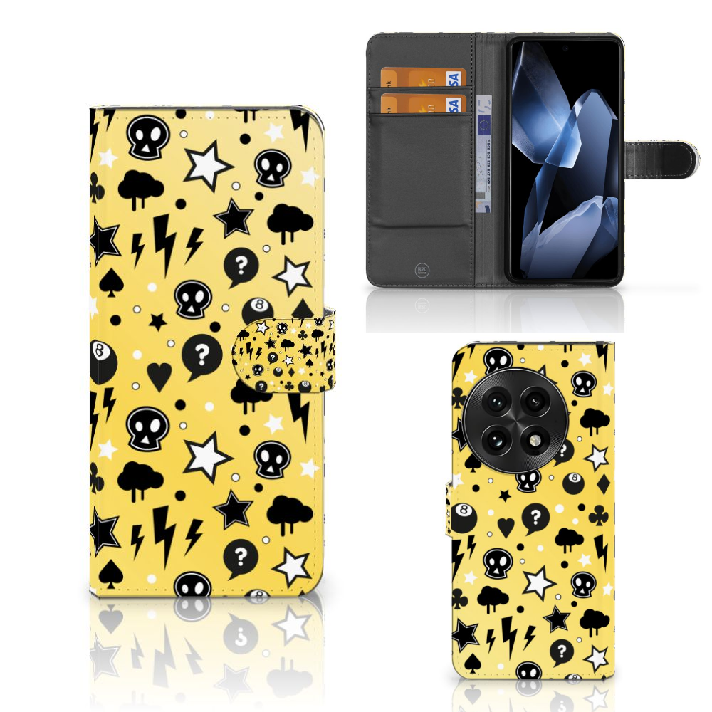 OnePlus 13 Telefoonhoesje met Naam Punk Geel ontwerp voorzijde achterzijde zijkant