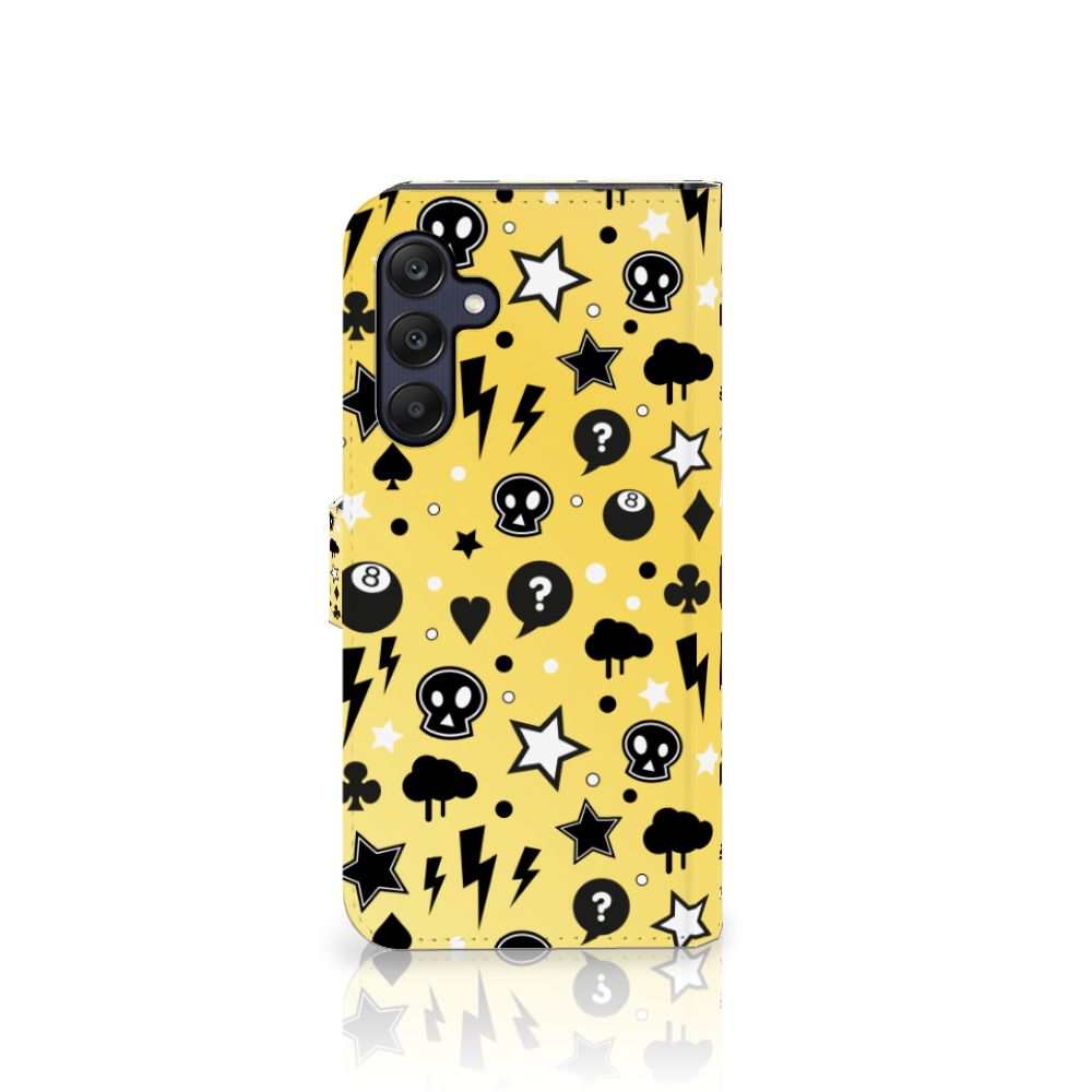 Samsung Galaxy A25 Telefoonhoesje met Naam Punk Geel voorkant