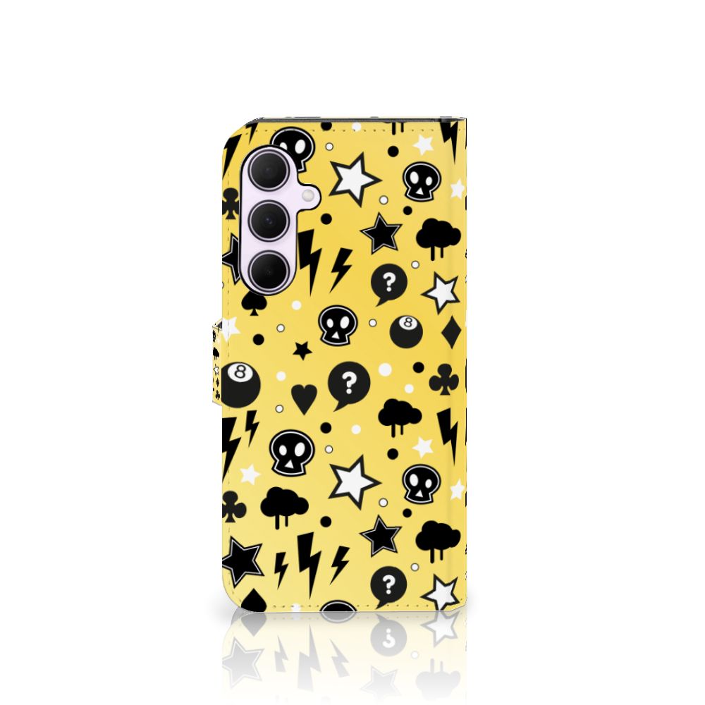 Samsung Galaxy A35 Telefoonhoesje met Naam Punk Geel achterkant design