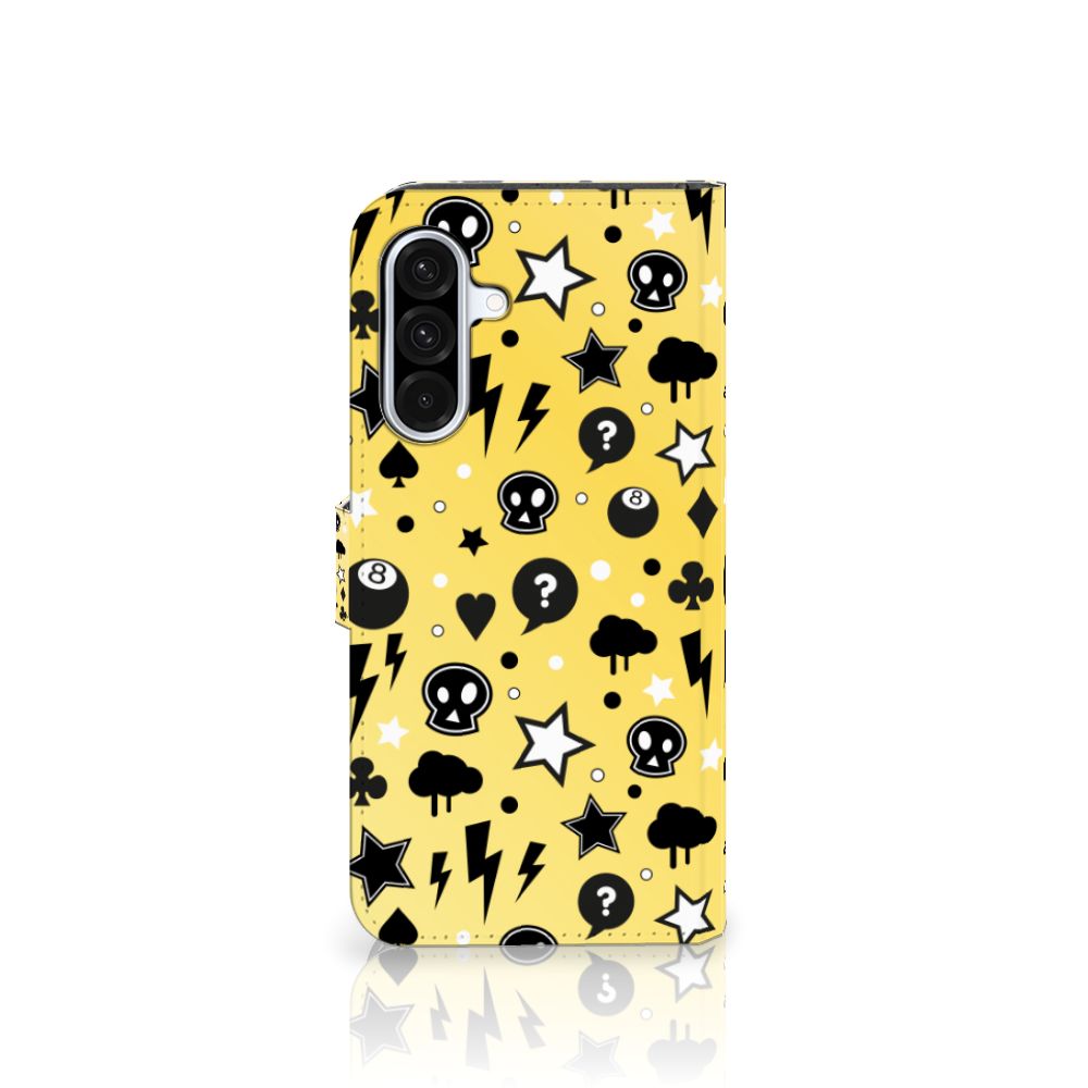 Samsung Galaxy A36 Telefoonhoesje met Naam Punk Geel design frontzijde