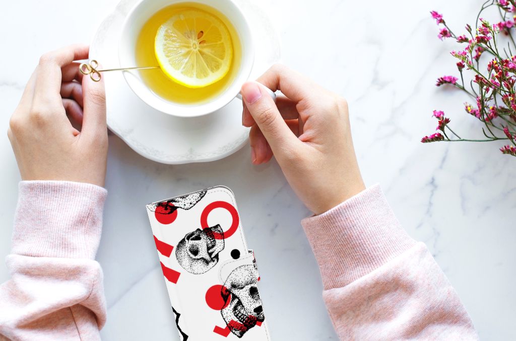 Telefoonhoesje met Naam Samsung Galaxy A40 Skull Red
