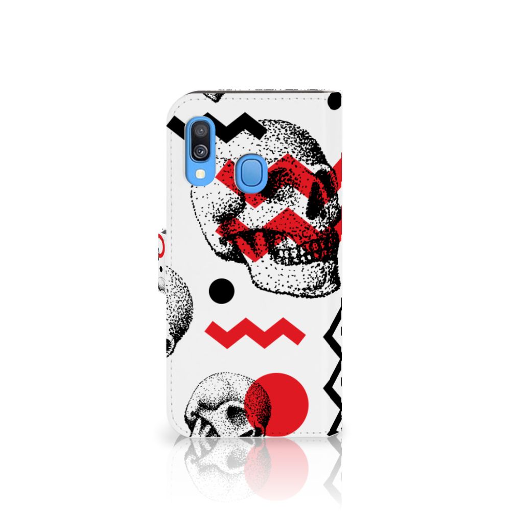 Telefoonhoesje met Naam Samsung Galaxy A40 Skull Red