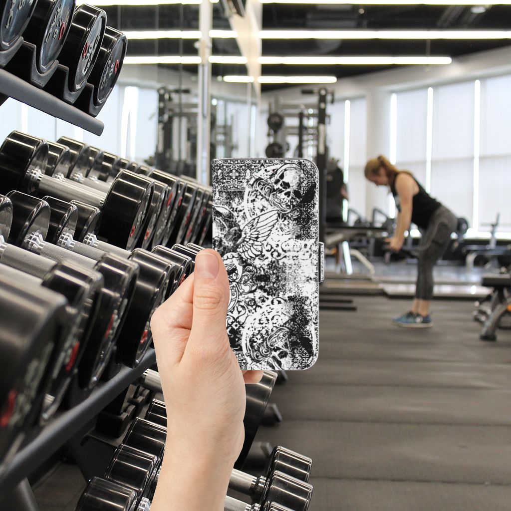 Telefoonhoesje met Naam Samsung Galaxy A40 Skulls Angel