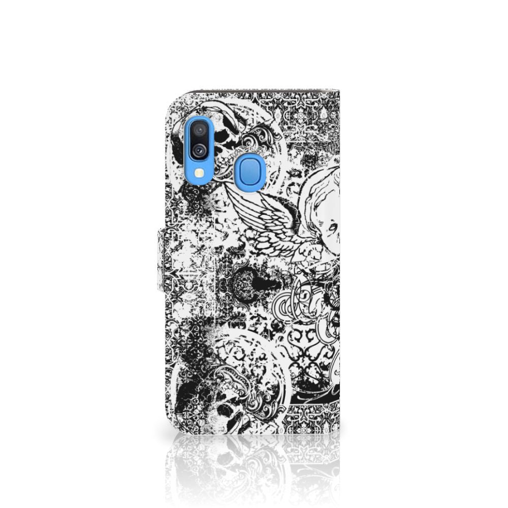 Telefoonhoesje met Naam Samsung Galaxy A40 Skulls Angel
