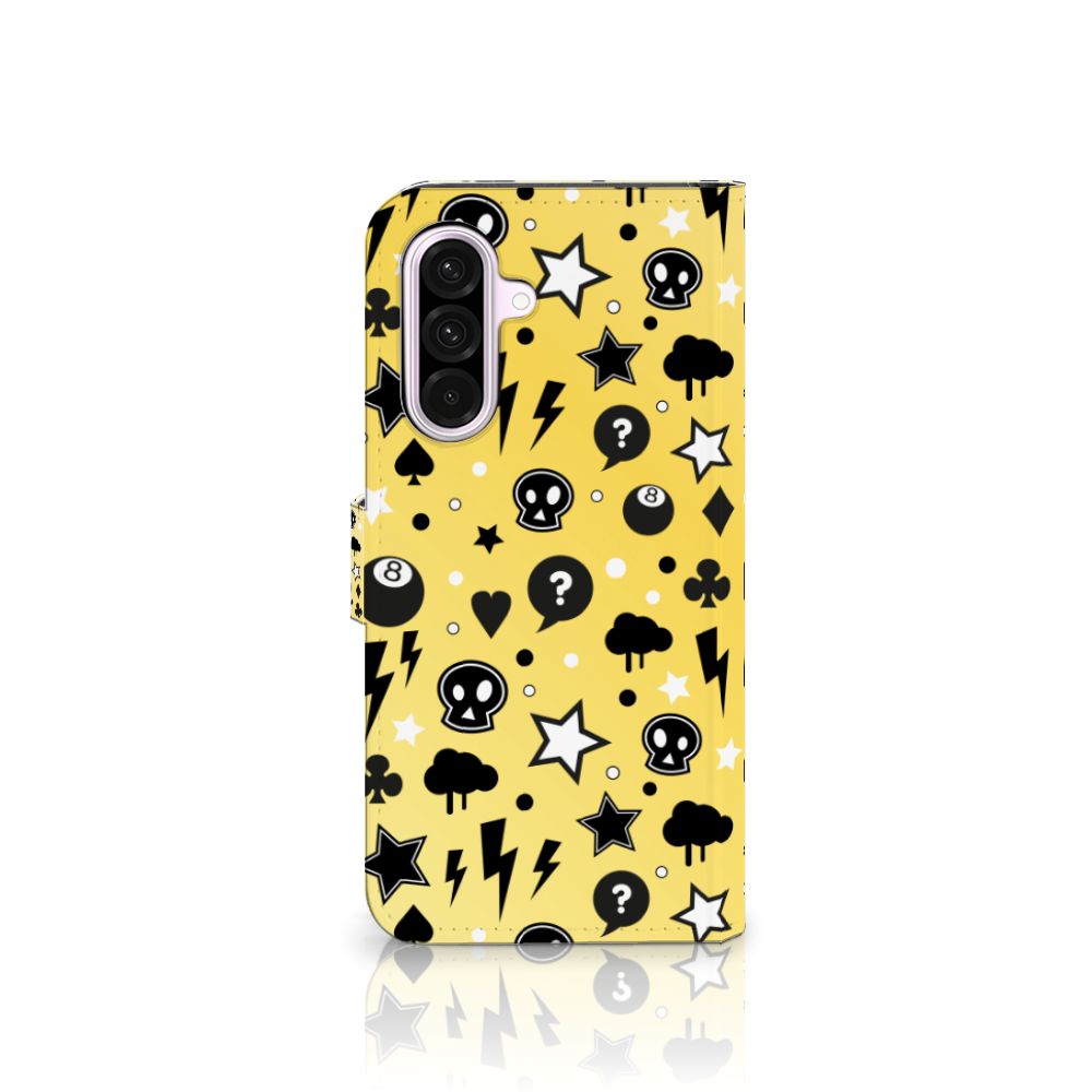 Samsung Galaxy A56 Telefoonhoesje met Naam Punk Geel voorkant