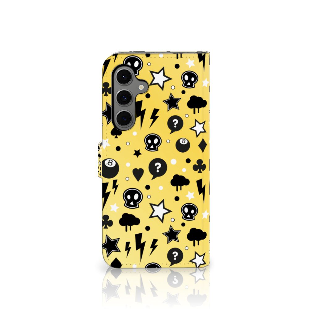 Samsung Galaxy S24 FE Telefoonhoesje met Naam Punk Geel design zijaanzicht
