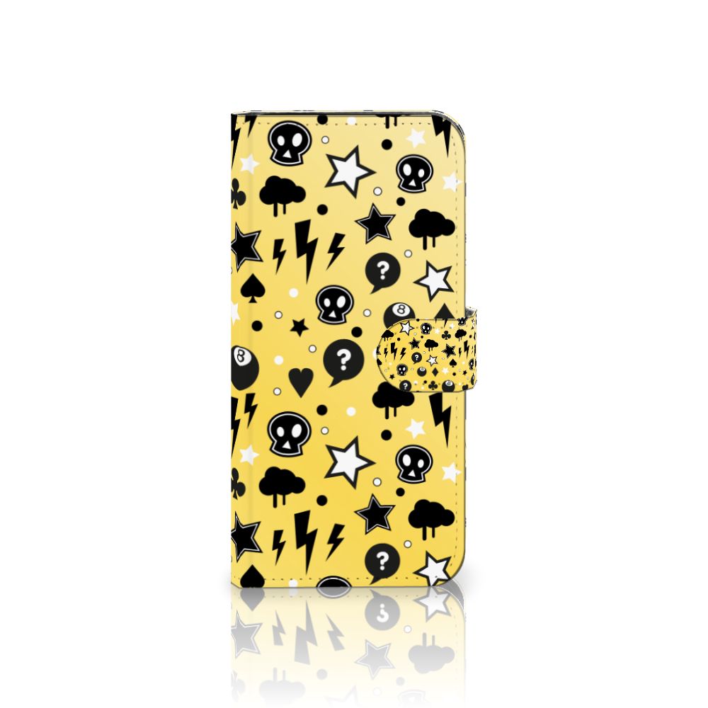 Samsung Galaxy S24 FE Telefoonhoesje met Naam Punk Geel aanzicht
