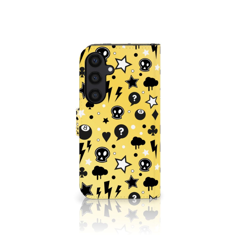 Samsung Galaxy S24 Telefoonhoesje met Naam Punk Geel voorkant