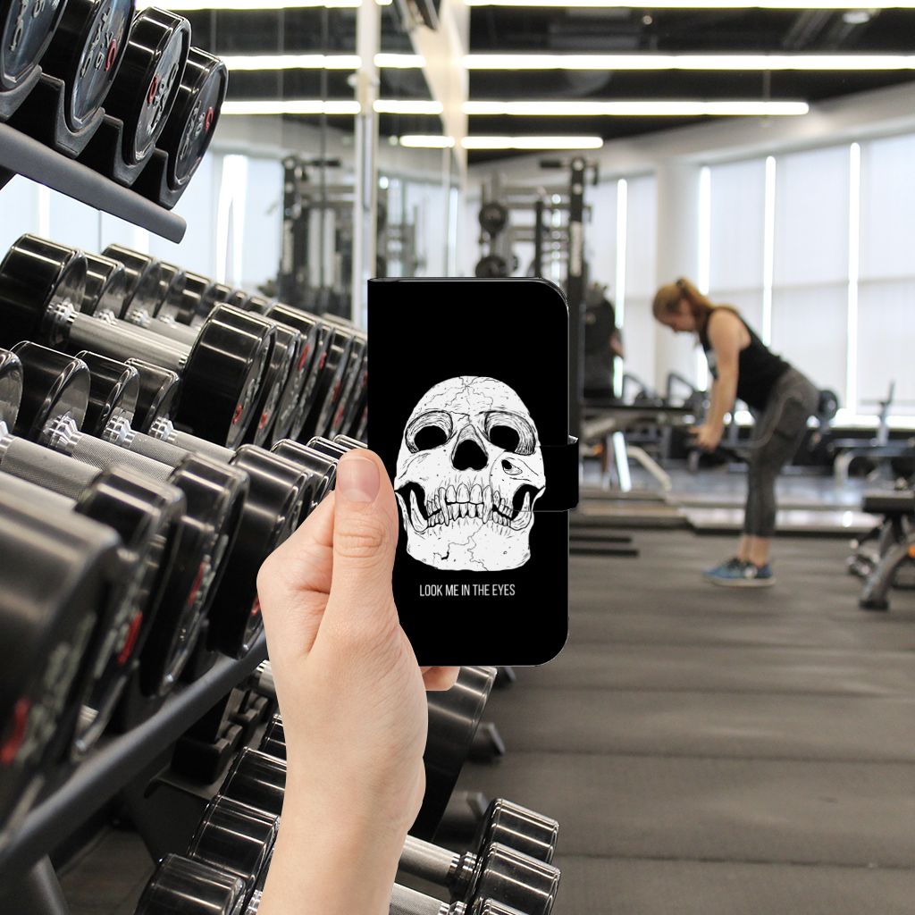 Samsung Galaxy S24 telefoonhoesje met Naam Skull Eyes aanzicht