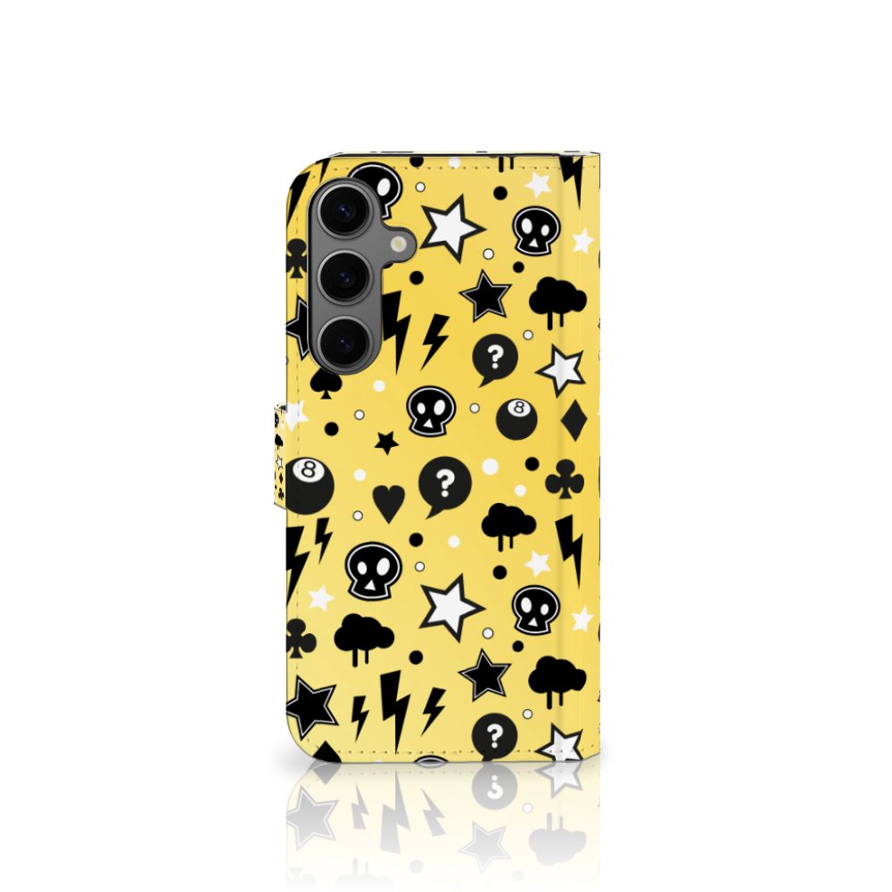 Telefoonhoesje met Naam Samsung Galaxy S25 Plus Punk Geel design Punk Yellow zijaanzicht