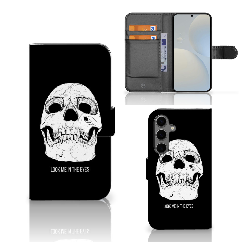 Samsung Galaxy S25 Telefoonhoesje met Naam Skull Eyes voorkant zijkant