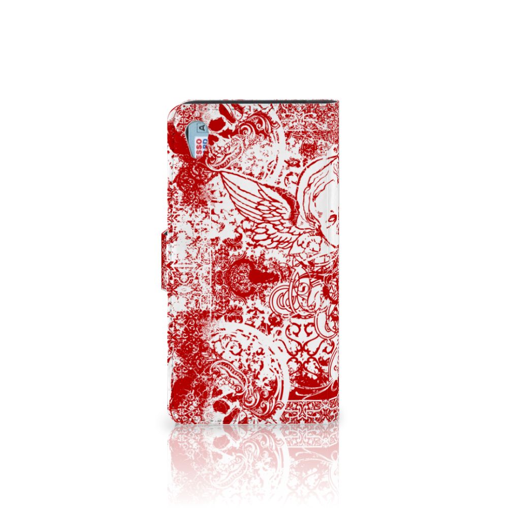 Telefoonhoesje met Naam Sony Xperia Z3 Angel Skull Rood by B2Ctelecom