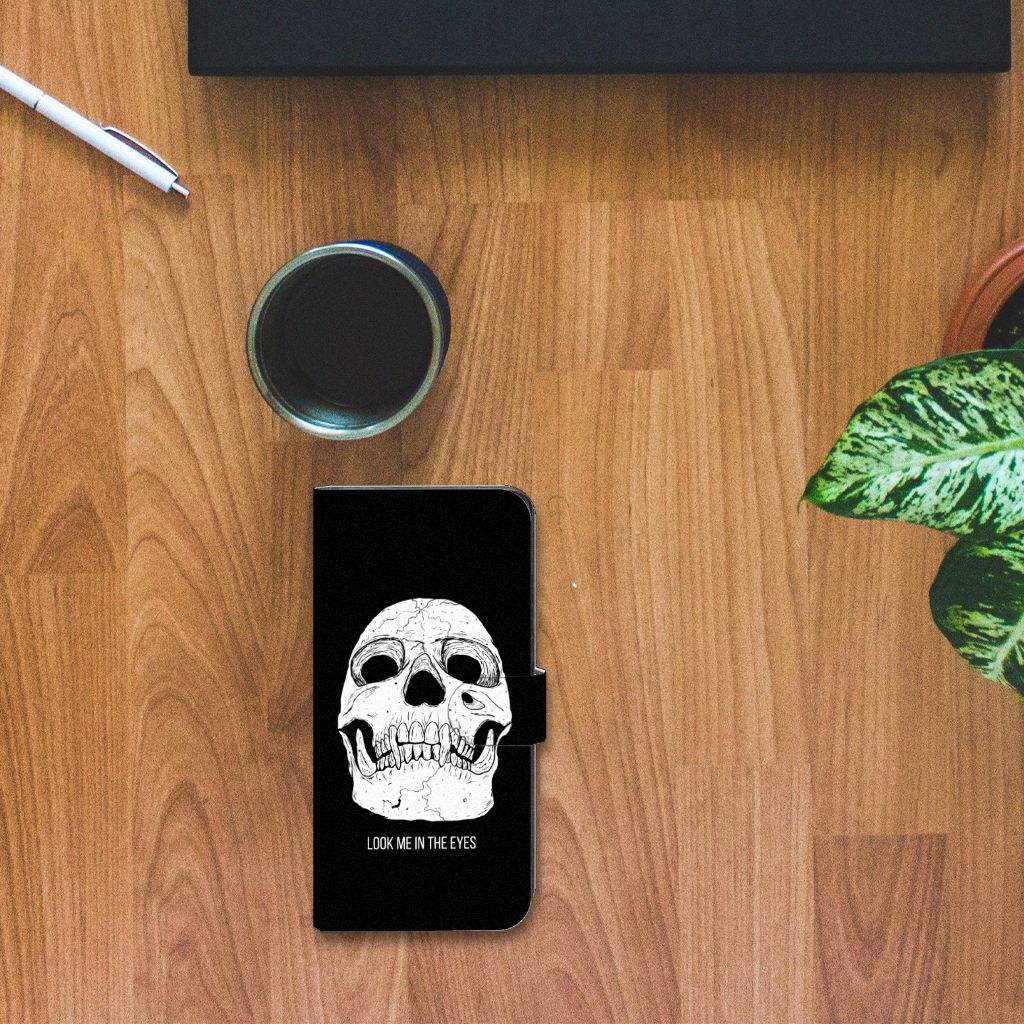 Telefoonhoesje met Naam Xiaomi Poco X5 Pro | Note 12 Pro 5G Skull Eyes met een zwart-wit skull design.