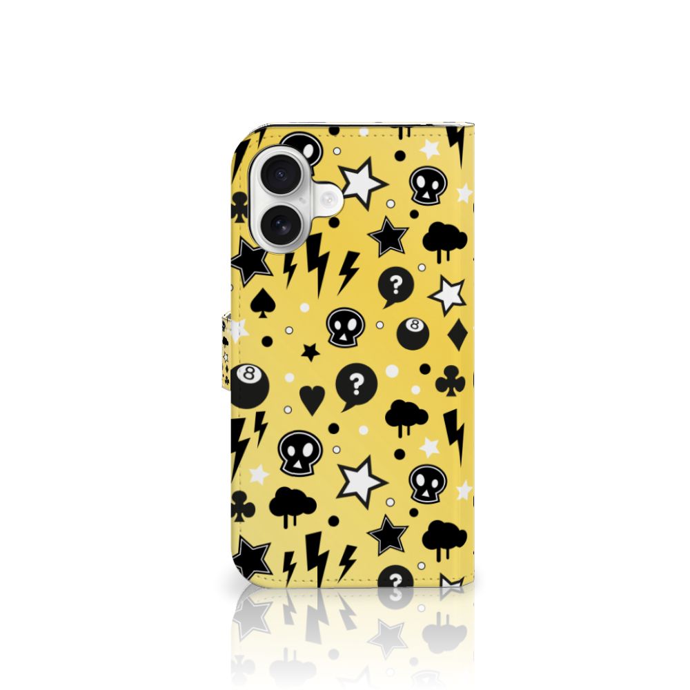 B2C Telecom iPhone 16 Plus Telefoonhoesje met Naam Punk Geel zijaanzicht