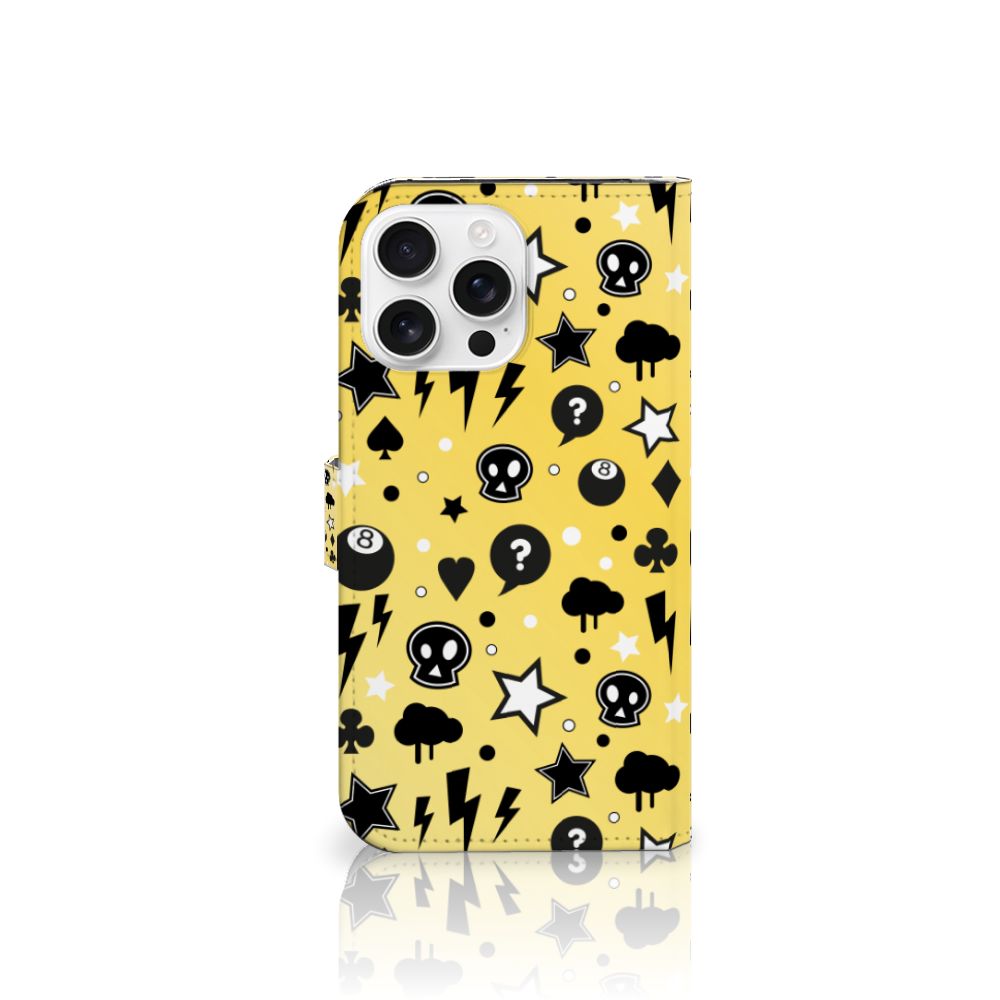 iPhone 16 Pro Max Telefoonhoesje met Naam Punk Geel zijaanzicht