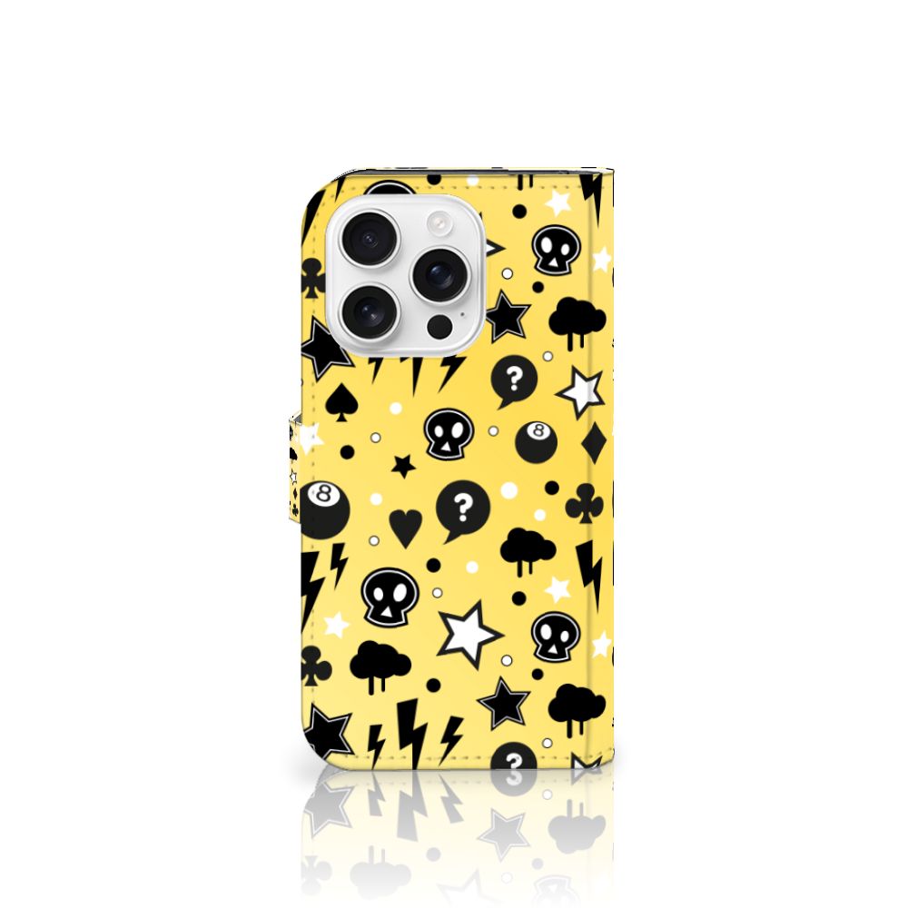 B2C Telecom iPhone 16 Pro Telefoonhoesje met Naam Punk Geel aanzicht