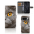 Telefoonhoesje met Pasjes Google Pixel 8 Pro Britse Korthaar met grijze kat en gele ogen, met ruimte voor pasjes.