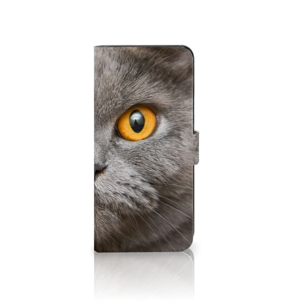 Telefoonhoesje met Pasjes OnePlus Nord CE 3 Lite Britse Korthaar kattengezicht close-up