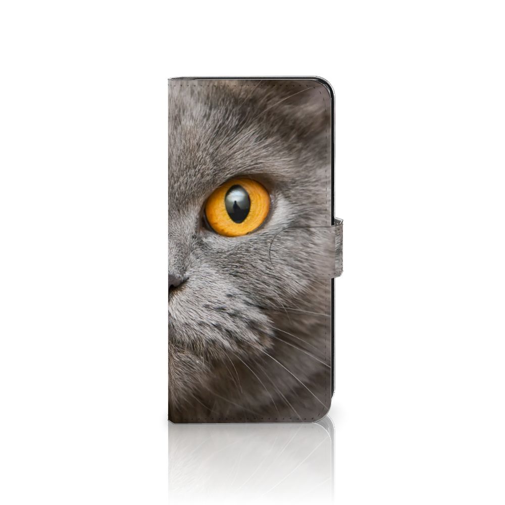 Telefoonhoesje met Pasjes Samsung Galaxy M53 Britse Korthaar met close-up van kat