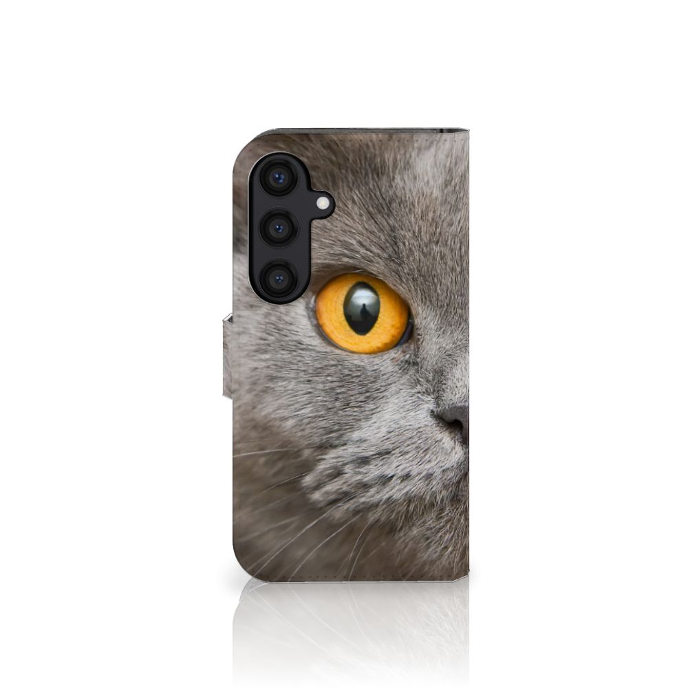 Telefoonhoesje met Pasjes Samsung Galaxy S24 Britse Korthaar, met indrukwekkende Britse korthaar afbeelding.