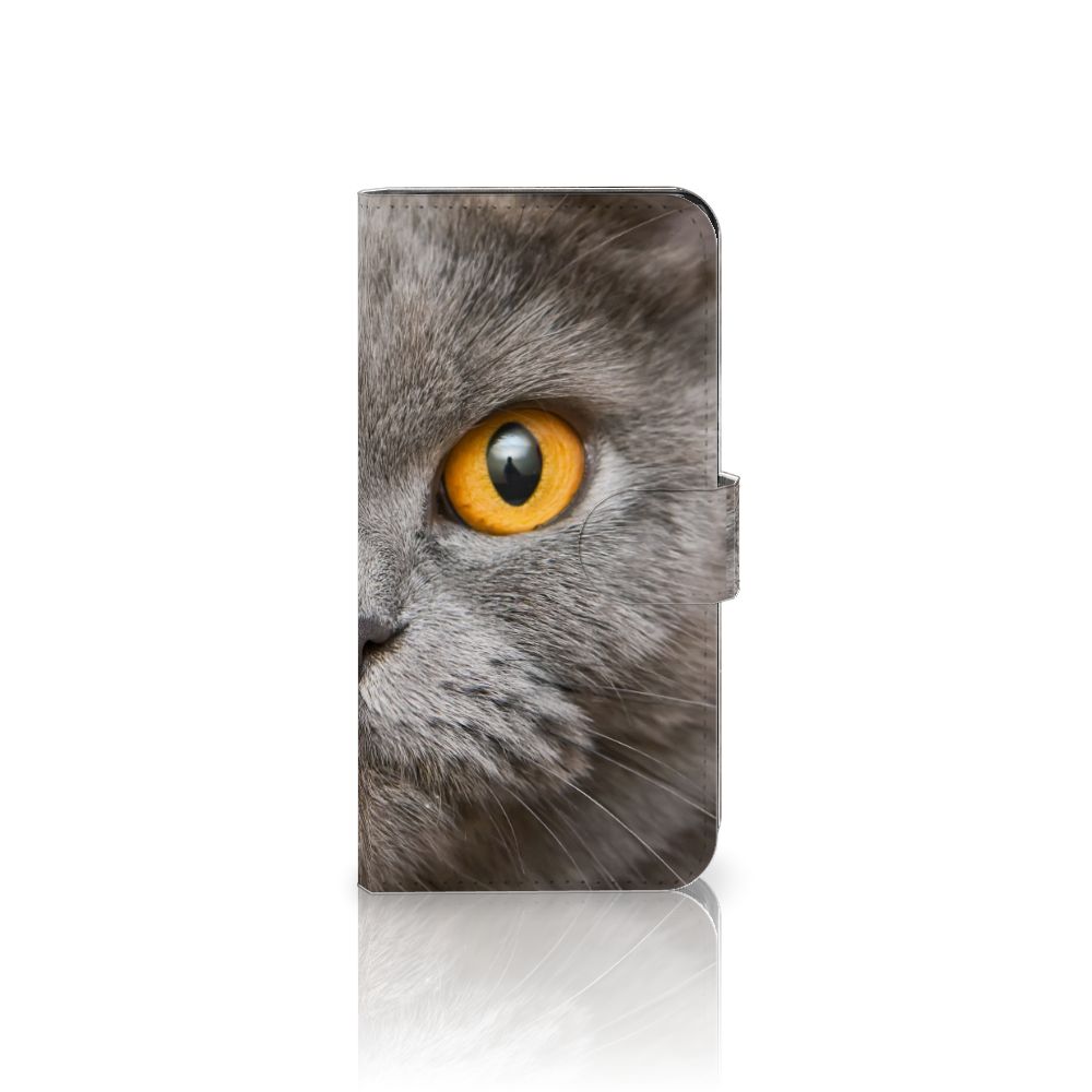 Telefoonhoesje met Pasjes Xiaomi 13 Britse Korthaar met indrukwekkend kattenoog design