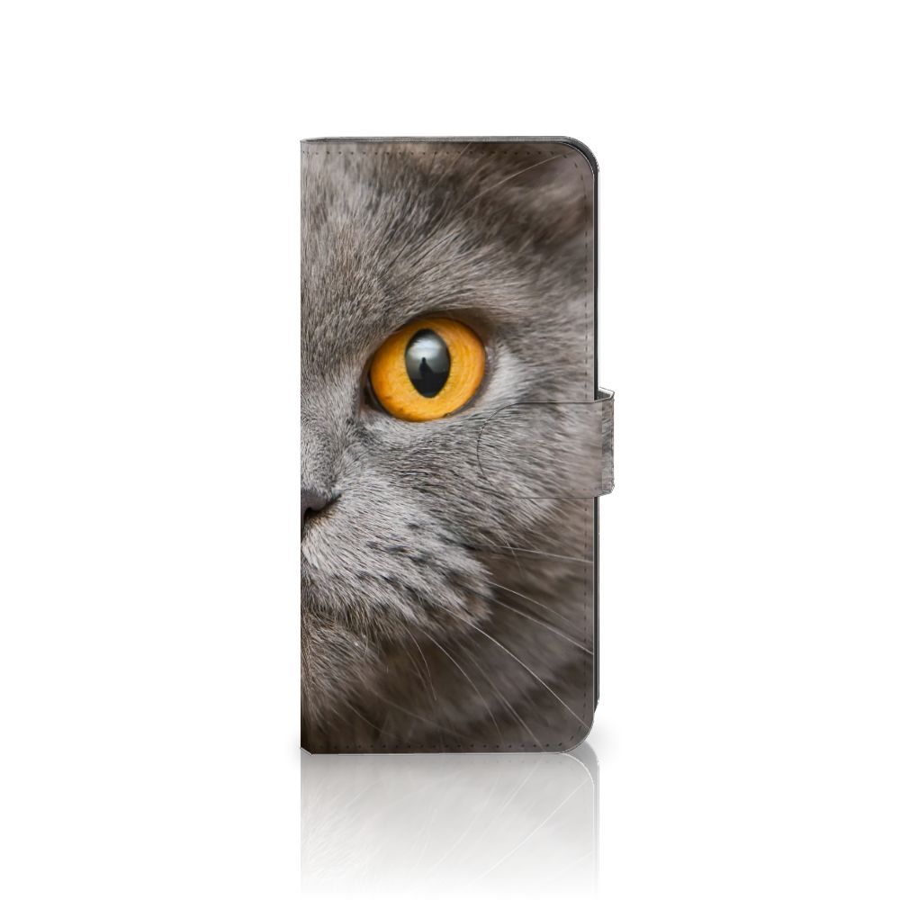 Telefoonhoesje met Pasjes Xiaomi 13 Lite Britse Korthaar kattenoog vooraanzicht