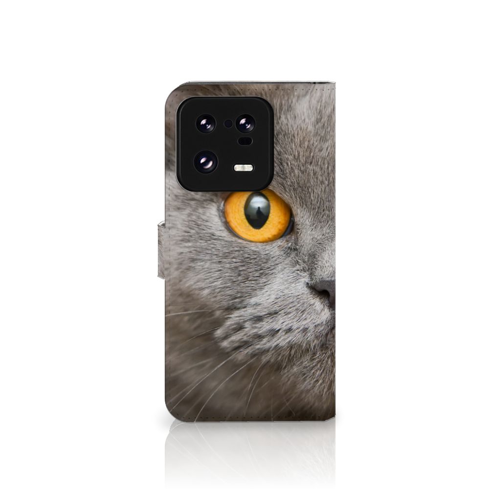 Telefoonhoesje met Pasjes Xiaomi 13 Pro Britse Korthaar met afbeelding van Britse Korthaar kat