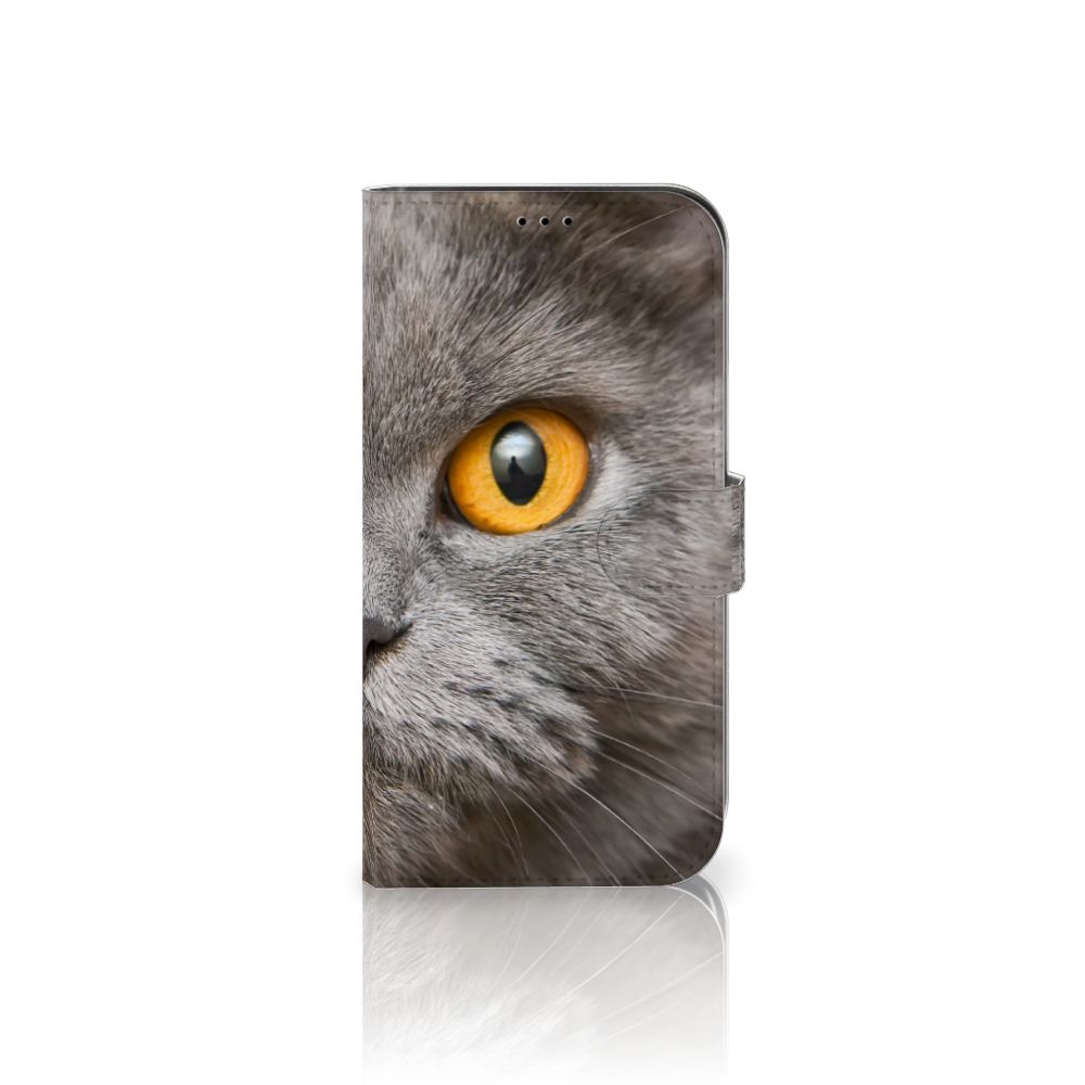 Telefoonhoesje met Pasjes iPhone 13 Pro Max Britse Korthaar kattenoog detail