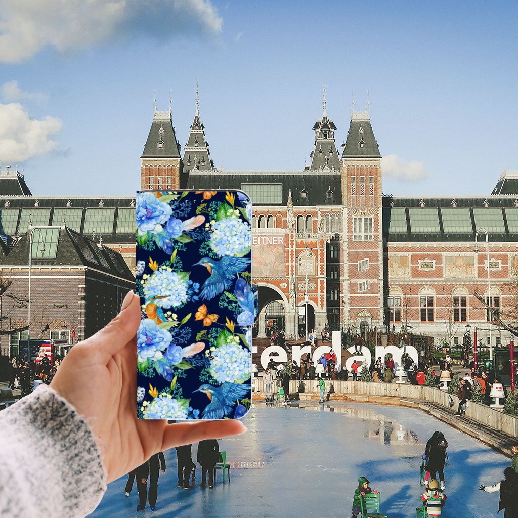 Telefoonhoesje met Pasjes voor Apple iPhone 11 Pro Max IJsvogel met bloemenprint in Amsterdam