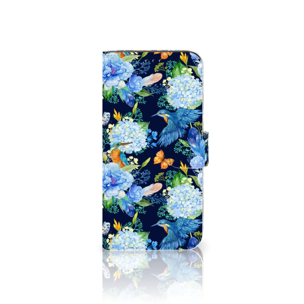 Telefoonhoesje met Pasjes voor Apple iPhone 11 Pro Max IJsvogel met bloemen en vlinders 🌼🦋