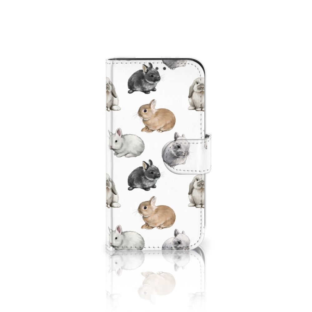 Apple iPhone 12 Mini Telefoonhoesje met Pasjes Konijntjes voorkant