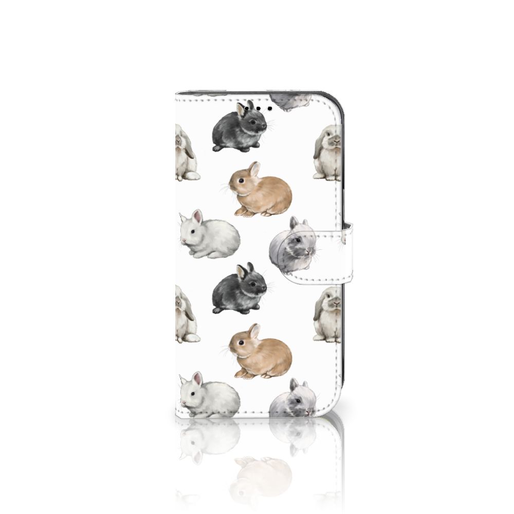 Telefoonhoesje met Pasjes voor Apple iPhone 14 Konijntjes met schattige konijntjesprint 🐰.
