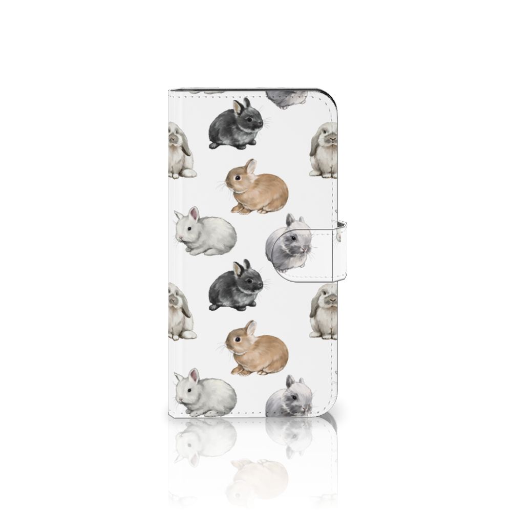 Telefoonhoesje met Pasjes voor Google Pixel 6A Konijntjes met schattige konijnenillustraties 🐰