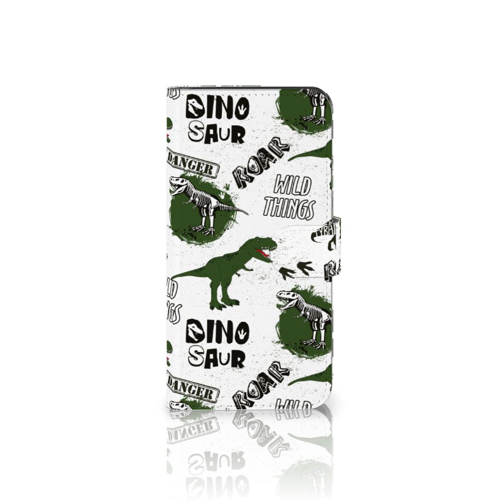 Telefoonhoesje met Pasjes voor Google Pixel 7A Dinosaurus dino design voorkant