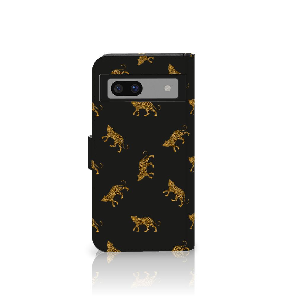 Google Pixel 8A Telefoonhoesje met Pasjes Leopards voorkant