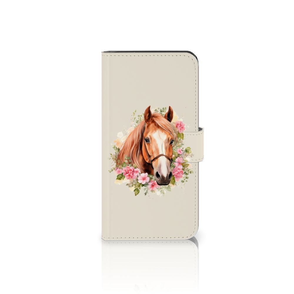 Google Pixel 8A Telefoonhoesje met Pasjes Paard voorkant