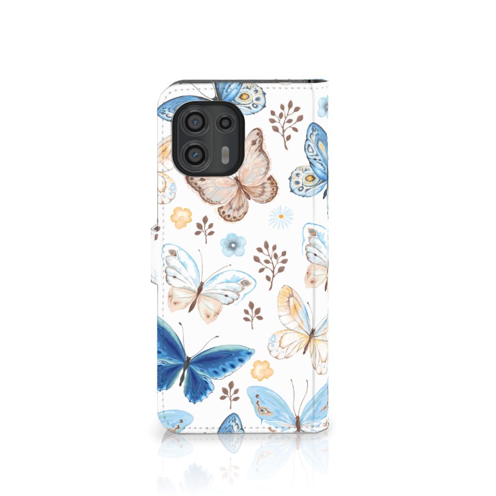 Motorola Edge 20 Lite Telefoonhoesje met Pasjes Vlinder voorzijde