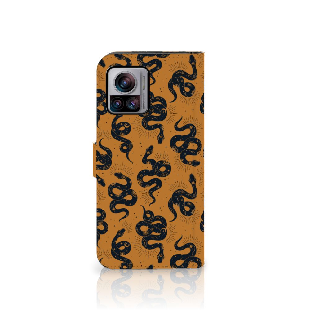 Motorola Edge 30 Ultra Telefoonhoesje met Pasjes Slangen aanzicht