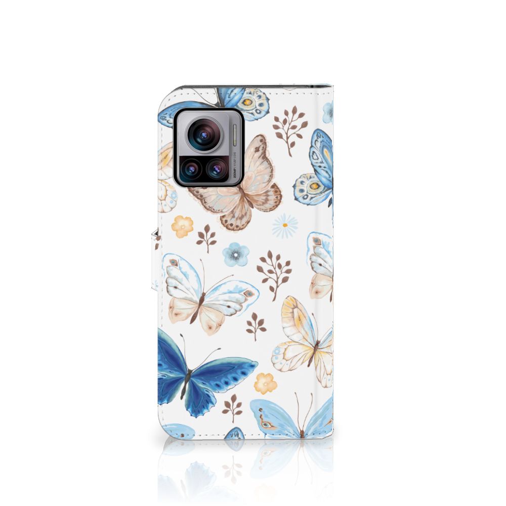 Motorola Edge 30 Ultra Telefoonhoesje met Pasjes Vlinder vooraanzicht