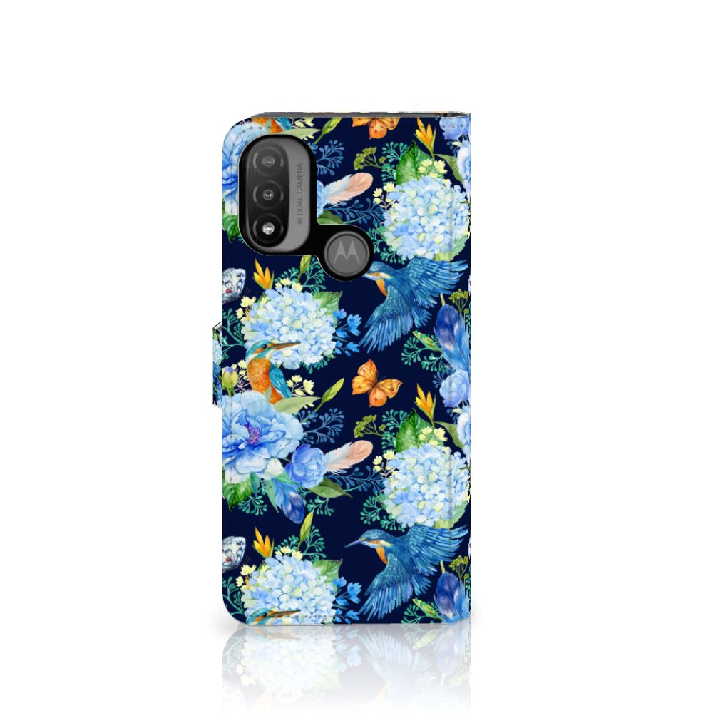 Motorola Moto E20 E30 E40 Telefoonhoesje met Pasjes IJsvogel design voorzijde