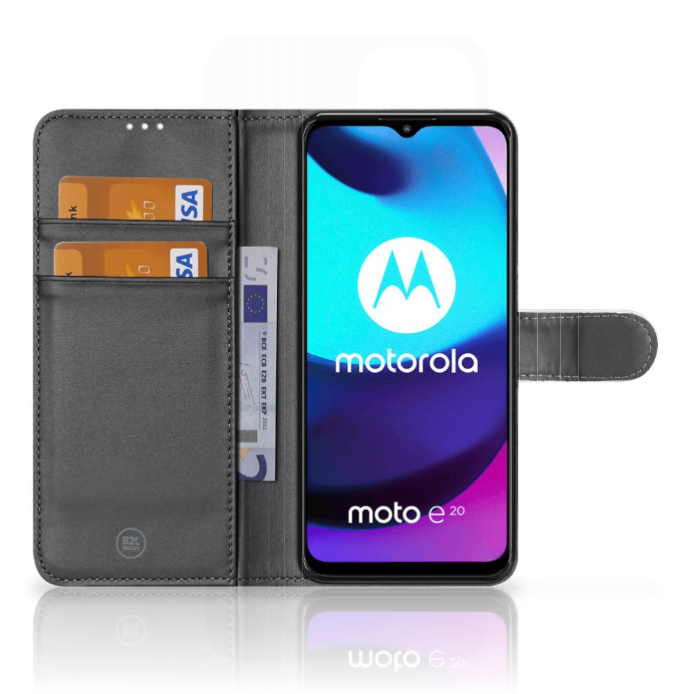 Motorola Moto E20 Telefoonhoesje met Pasjes Paard voorkant