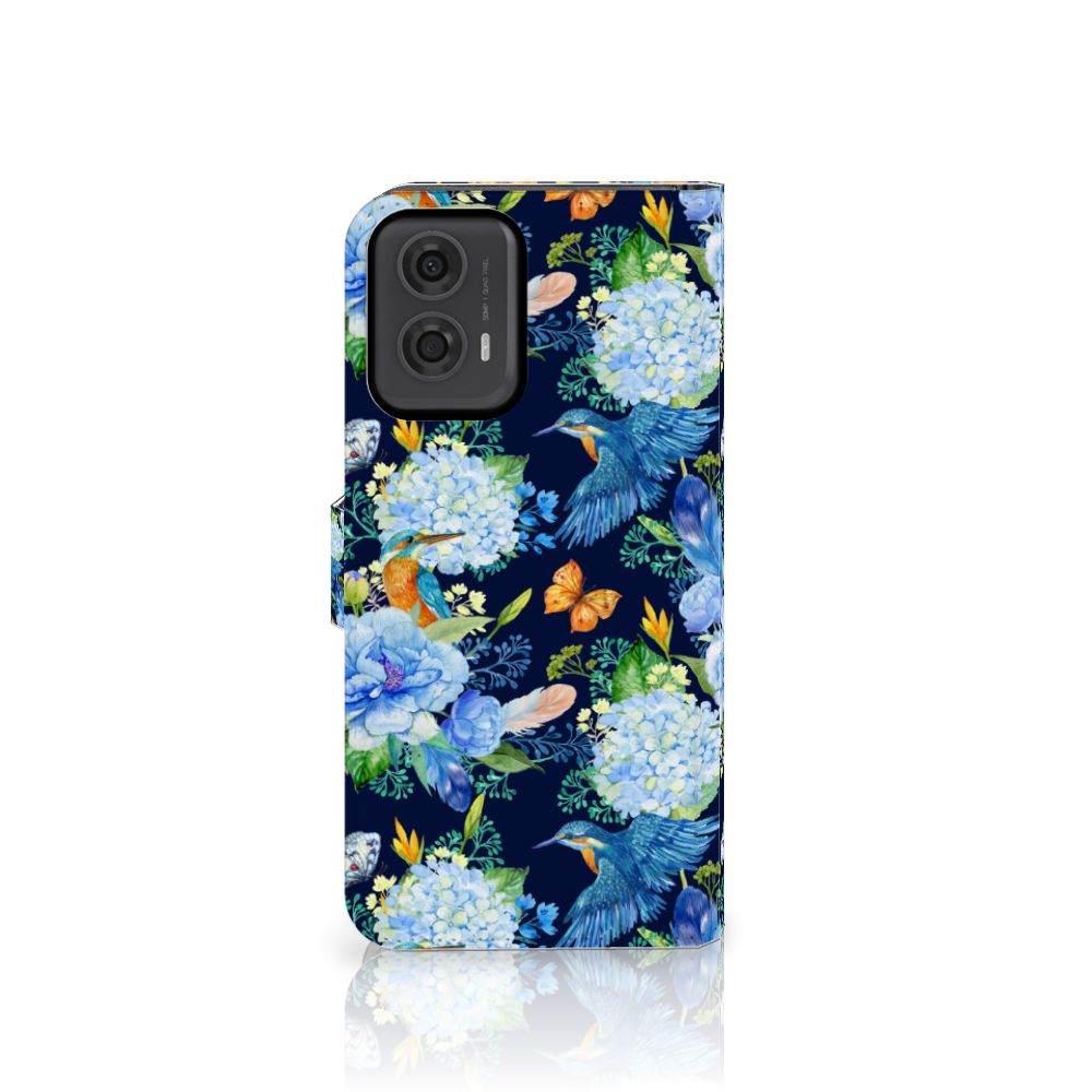 Motorola Moto G24 G04 G24 Power Telefoonhoesje met Pasjes IJsvogel aanzicht