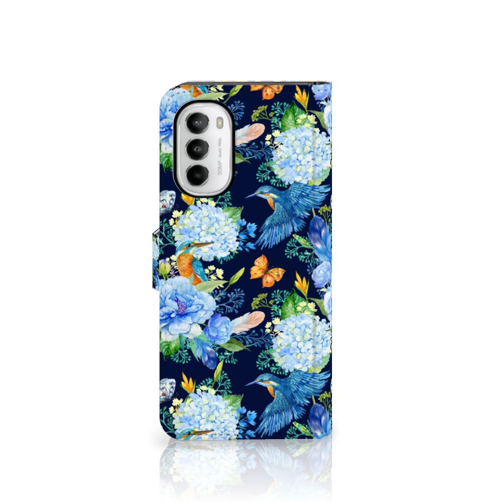Motorola Moto G52 Moto G82 Telefoonhoesje met Pasjes IJsvogel zijaanzicht