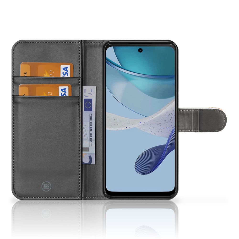 Telefoonhoesje met Pasjes voor Motorola Moto G53 Paard, met ruimte voor pasjes en bescherming.