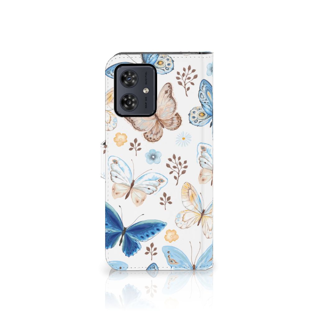 Motorola Moto G54 Telefoonhoesje met Pasjes Vlinder zijkant