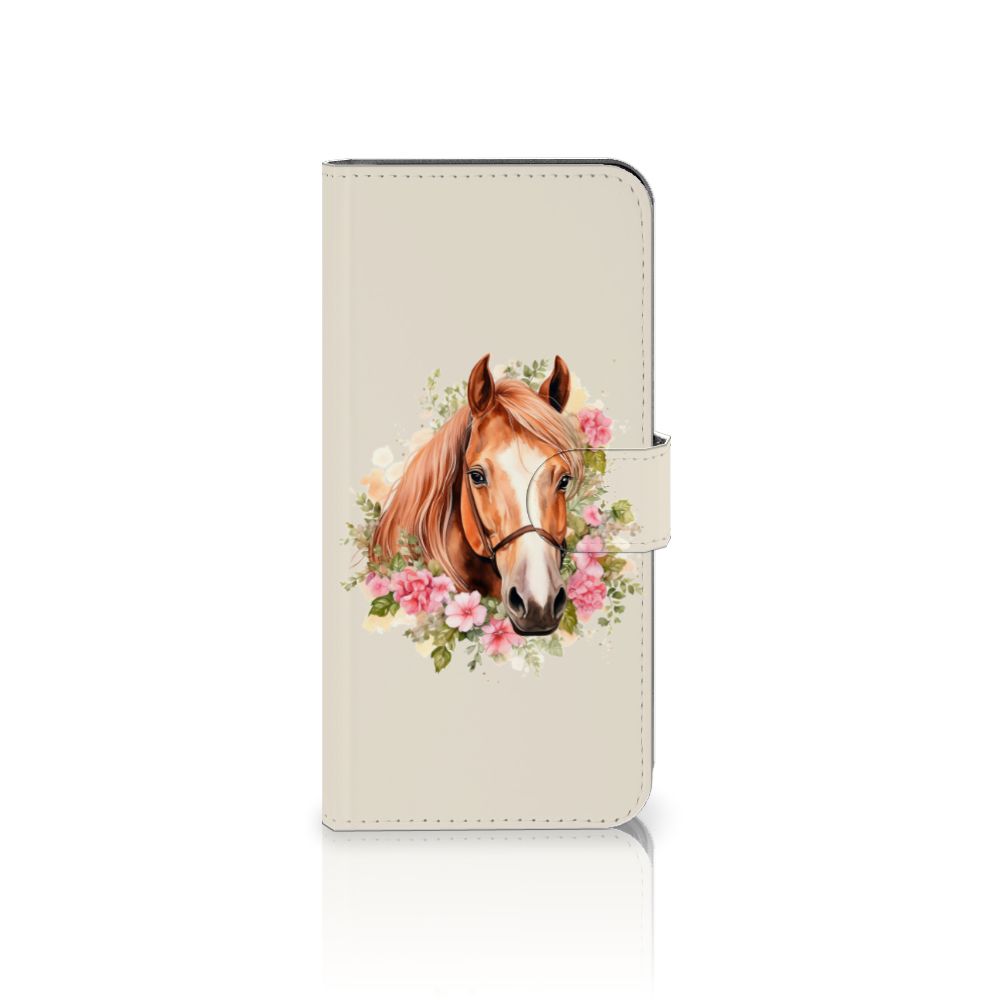 Motorola Moto G62 5G Telefoonhoesje met Pasjes Paard aanzicht