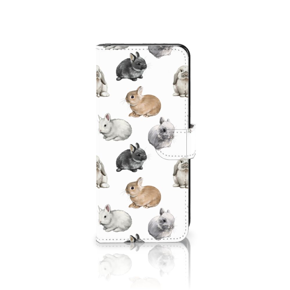 Motorola Moto G72 Telefoonhoesje met Pasjes Konijntjes voorkant