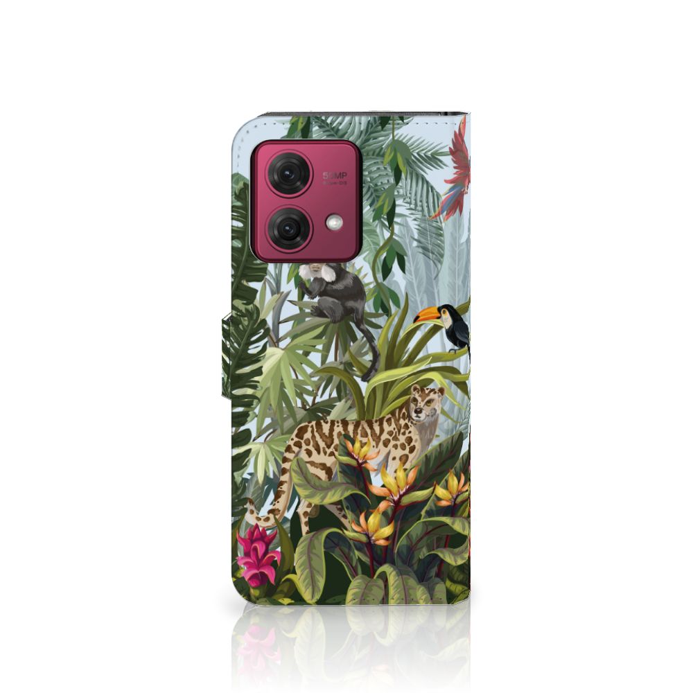 Motorola Moto G84 Telefoonhoesje met Pasjes Jungle design voorkant
