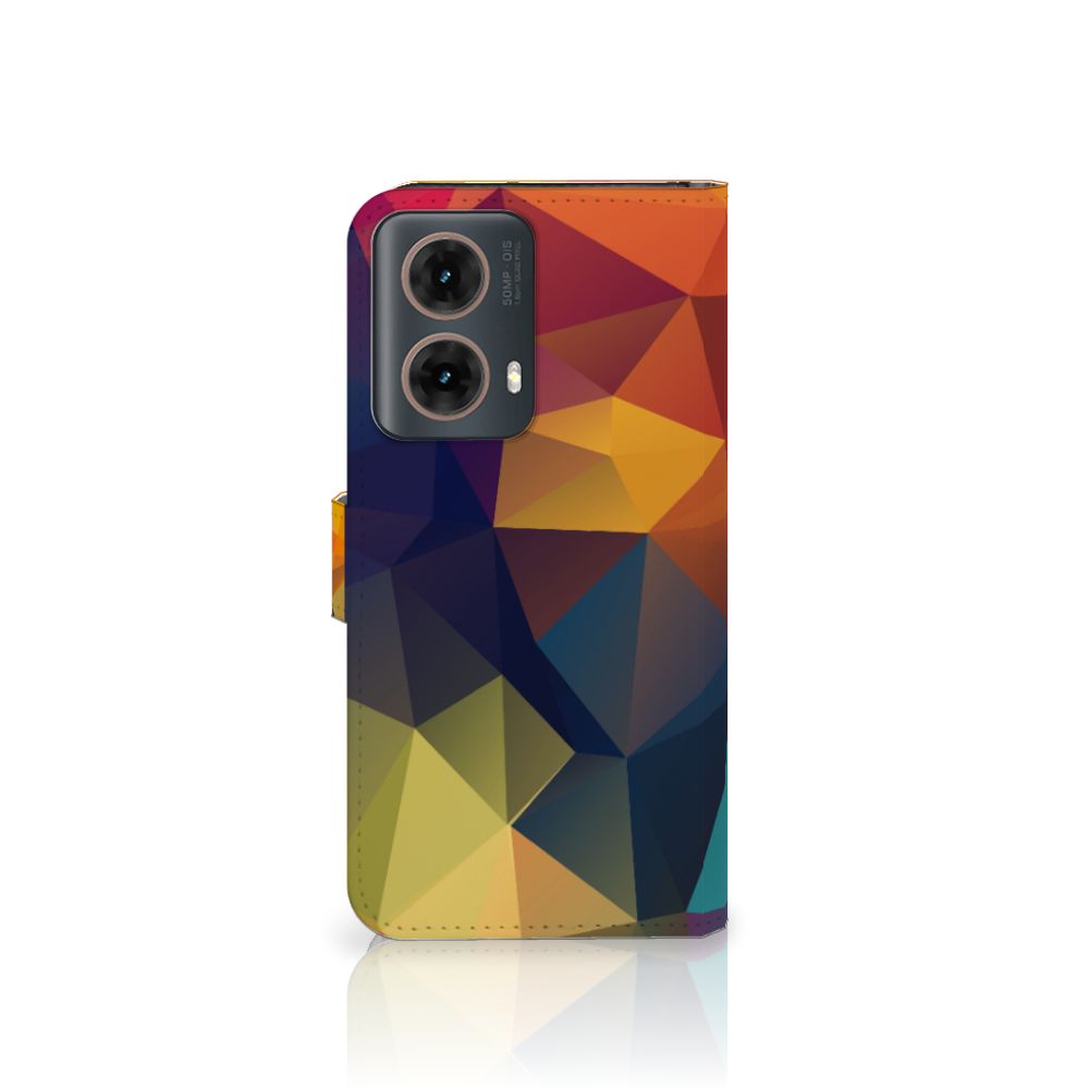 Motorola Moto G85 Telefoonhoesje met Pasjes geometrisch design zijaanzicht