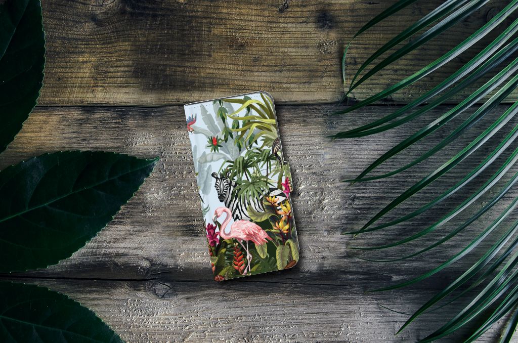 Nokia C12 Telefoonhoesje met Pasjes Jungle design bovenaanzicht